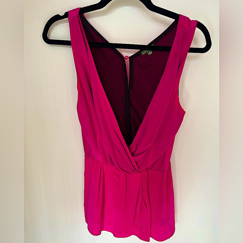 The letter silk top sz S